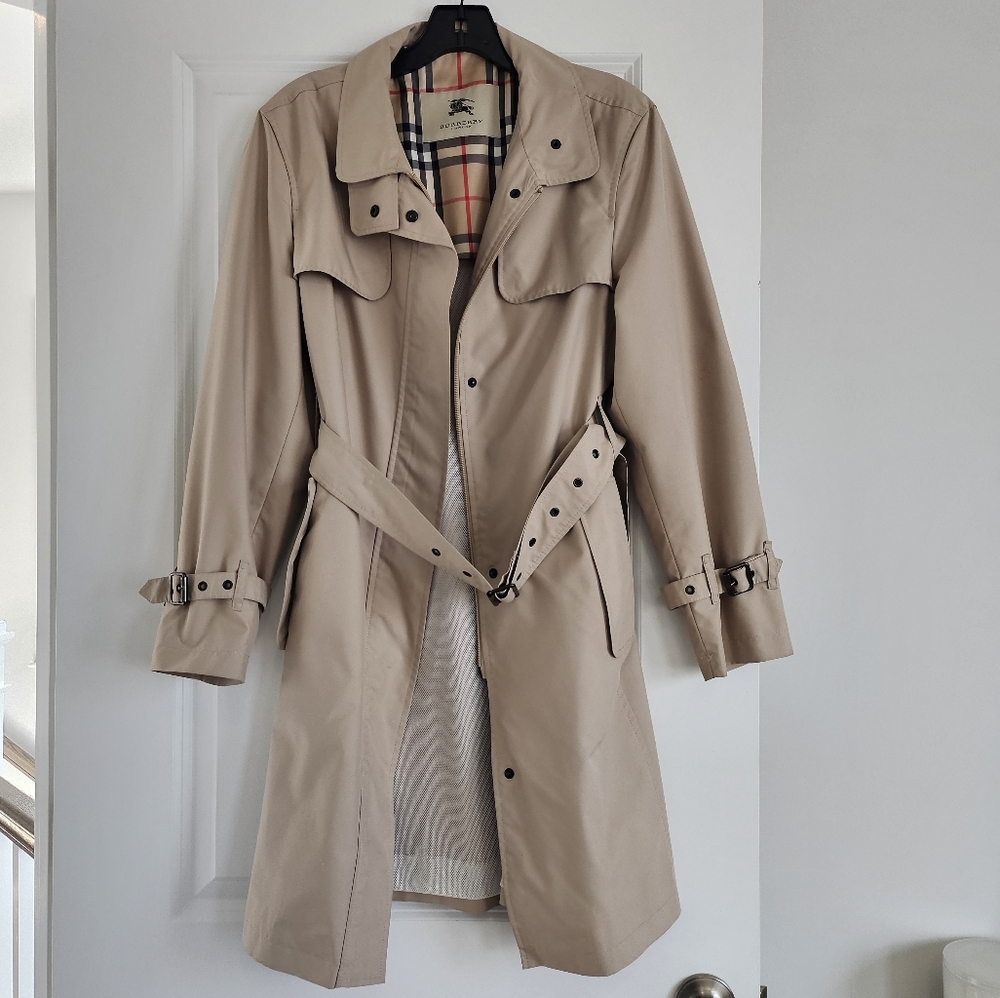 Burberry TESS Beige Trench Coat with Belt water repellent Size 10petite